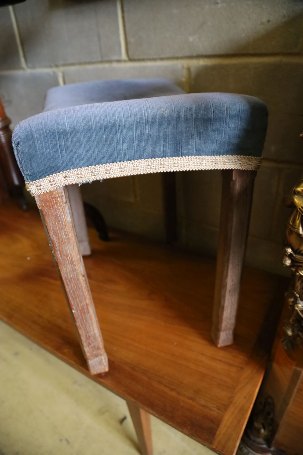 A George VI oak Coronation stool, width 46cm, depth 32cm, height 48cm